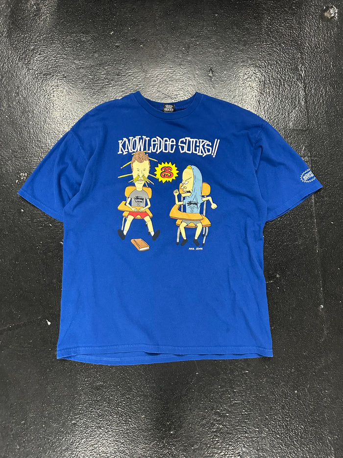 STUSSY BEVIS AND BUTTHEAD BLUE TEE (PRE-OWNED)