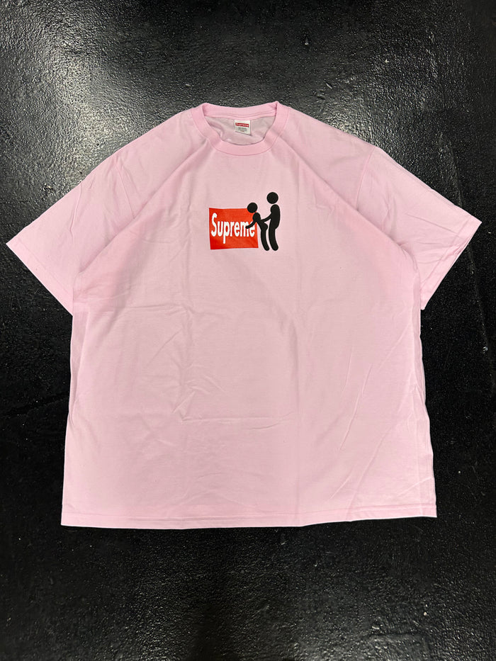 SUPREME PINK BOX LOGO STICK TEE (BRAND NEW)