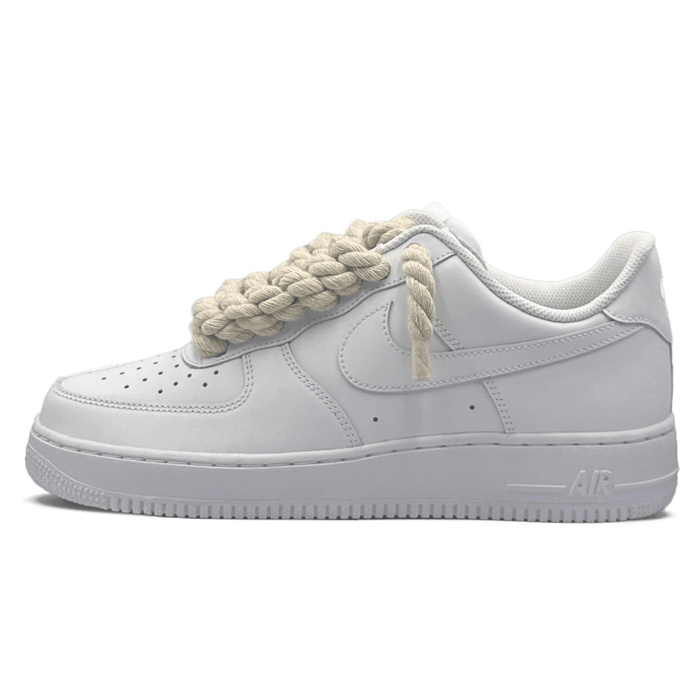 "AF1" White - Beige Rope Laces