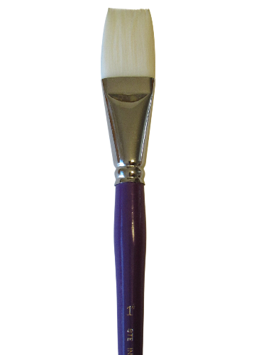 Artist Quality Synthetic White Sable One Stroke Watercolor Flat Brush