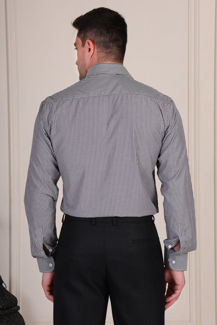 Black Stripe One Piece Collar Shirt by Italian Vega®