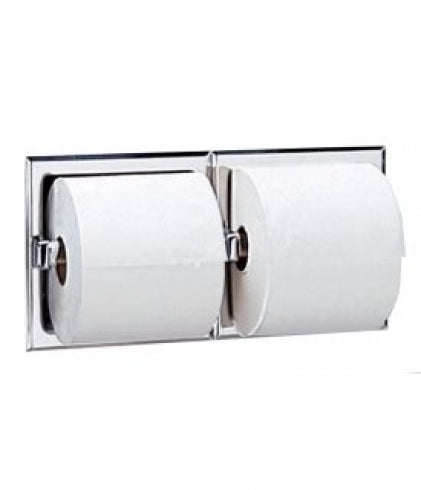 BOBRICK B697 Double Toilet Roll Holder Recessed No Hoods
