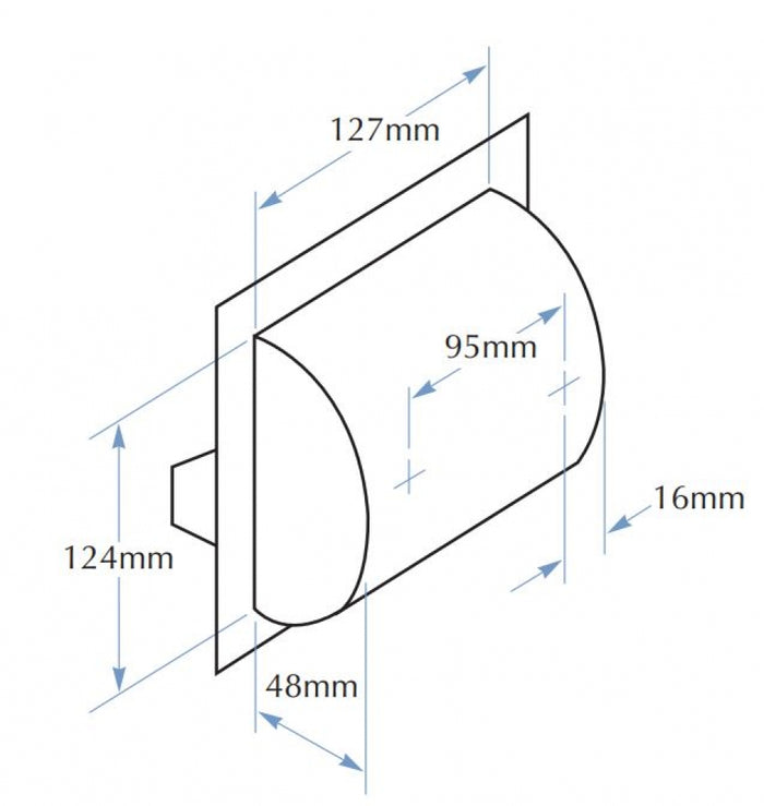 Bradley 5103 Single Toilet Roll Holder Recessed with Hood