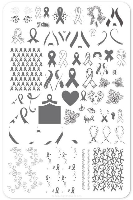 CJS-125 All For A Cause | Clear Jelly Stamping Plate