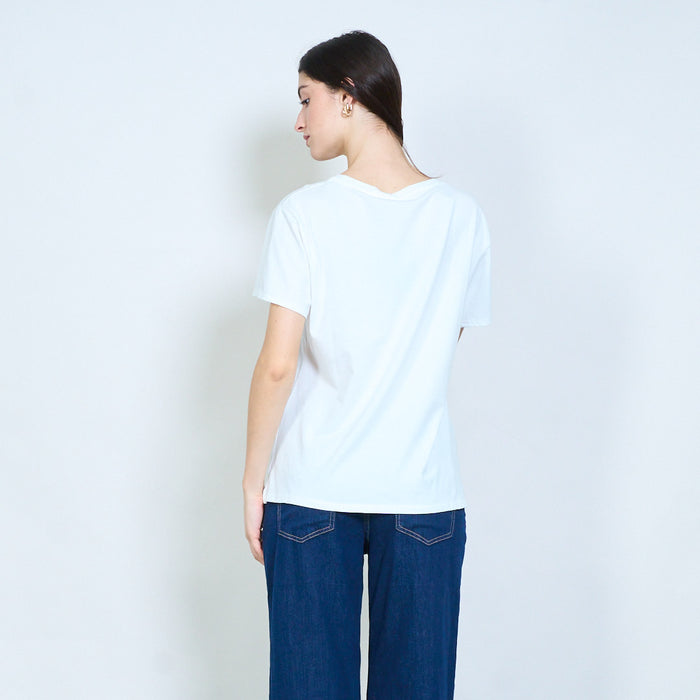 Coffee cup boucle patch oversized t-shirt wholesale