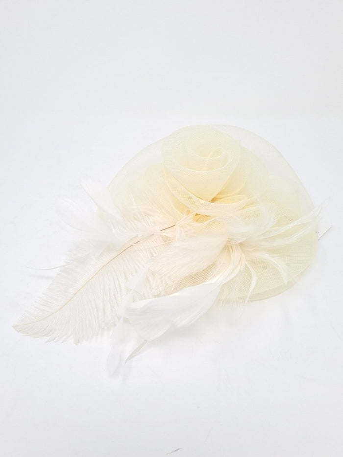 Cream Feather Slide Fascinator - Franklins