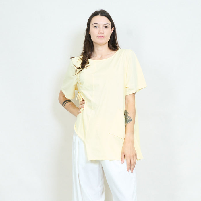 Drawstring draped pocket top wholesale