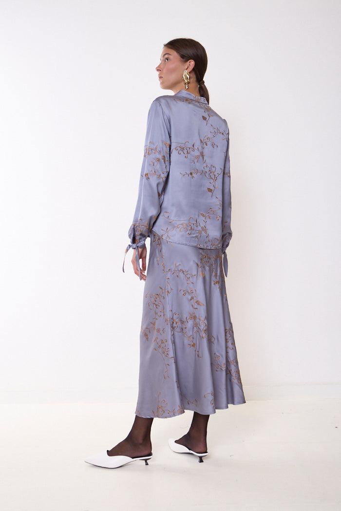 Embroidered floral long skirt wholesale
