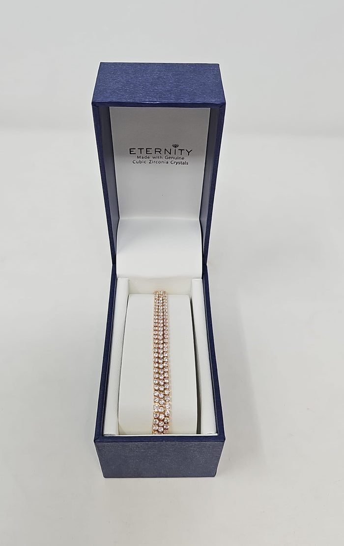 Eternity Cubic Zirconia Tripple Strand Bracelet