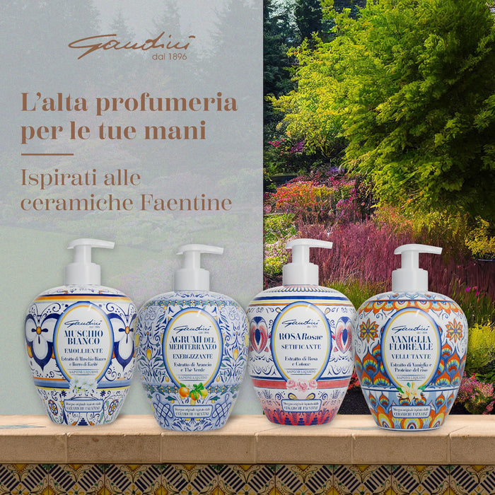 Gandini Italian Maiolica Design Liquid Hand Soap Mediterranean Citrus - EMPORIO ITALIANO