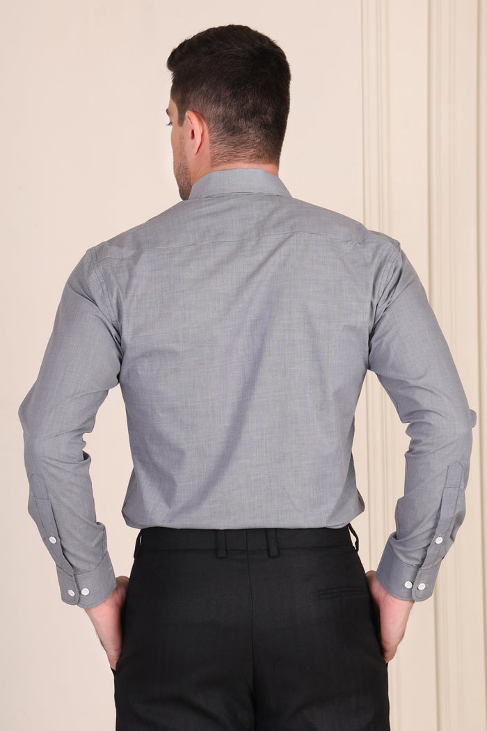 Grey Textured One Piece Collar Shirt by Italian Vega®