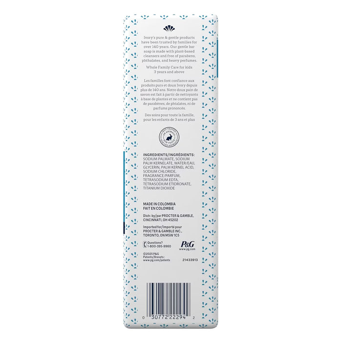 Ivory Gentle Bar Soap, Original Scent- 4 oz - 10 Ct - 8 Pack