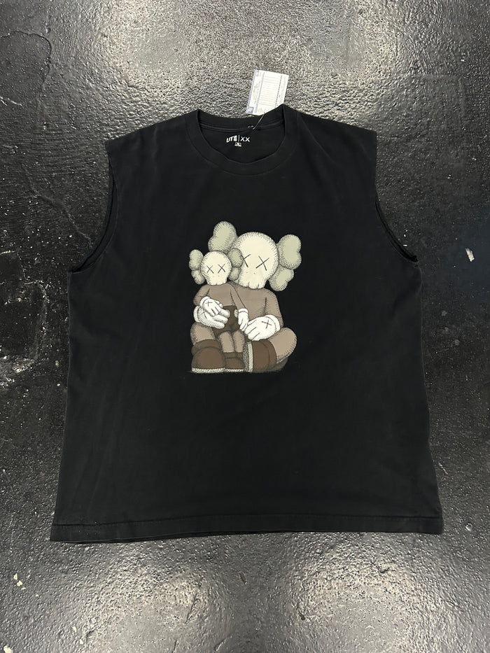 KAWS BLACK SLEEVELESS BLACK TEE (PRE-OWNED)
