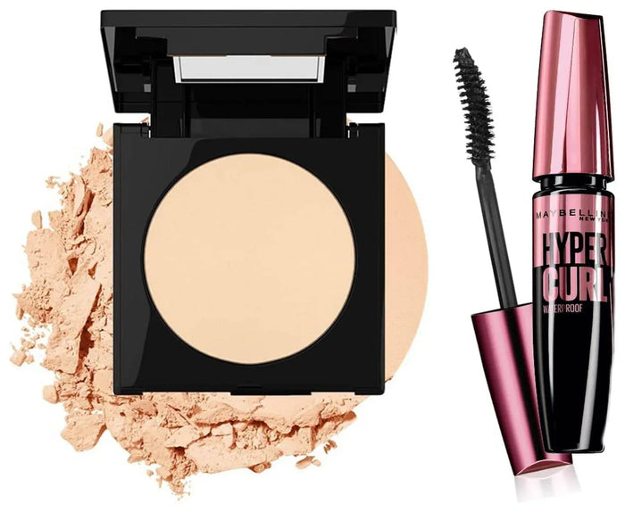 Maybelline New York Hypercurl Mascara & Fit Me Matte Poreless Powder – The Perfect Duo for Flawless Beauty! ✨👁💖 - - Pinky Cosmetics -- United Arab Emirates -- Pinky Cosmetics