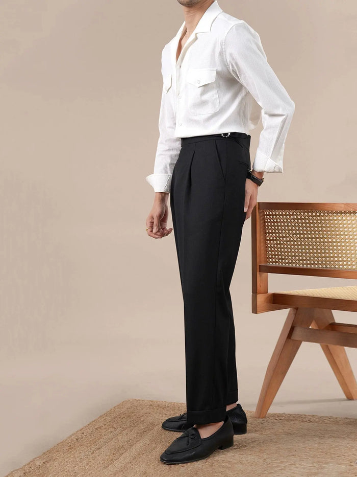 Men's Neapolitan Slim Fit Straight Leg Trousers - BRABION