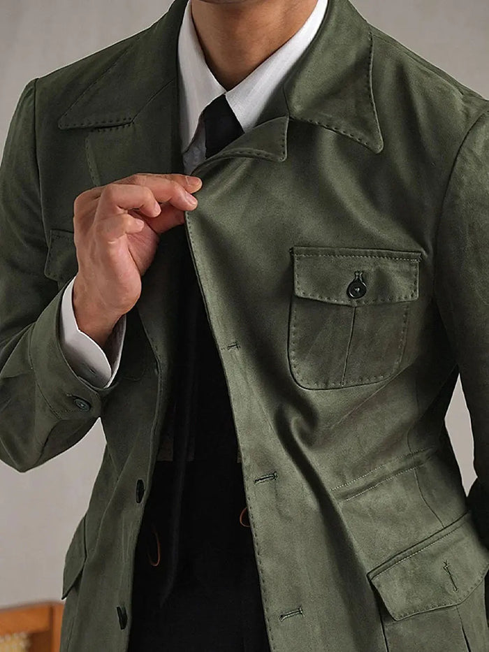 Men's Suede Italian Hunting Jacket - BRABION