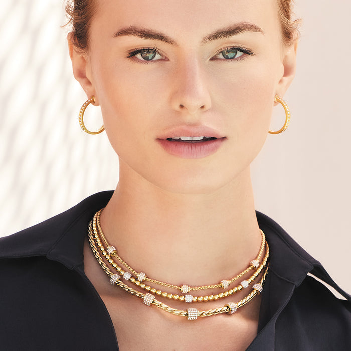 Meridian Petite Beads Station Necklace/Gold