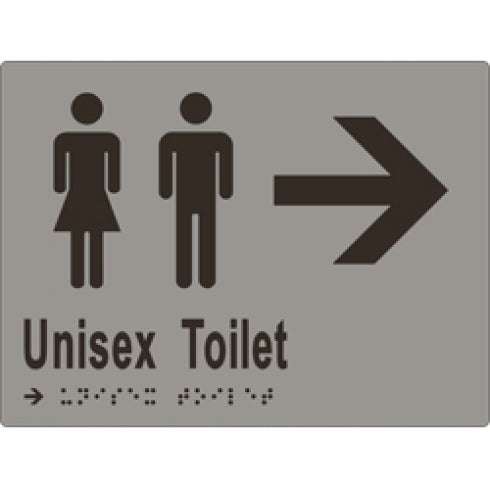 Metlam ML16217 Braille Sign Unisex Toilet with Arrow