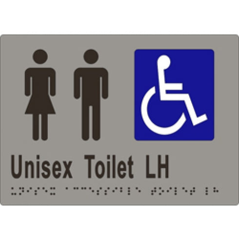 Metlam ML16222 Braille Sign Unisex Accessible Toilet Left Hand Transfer