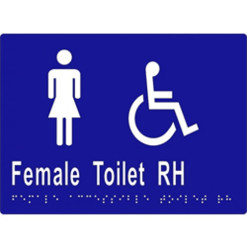 Metlam ML16268 Braille Sign Female Accessible Toilet RH Transfer