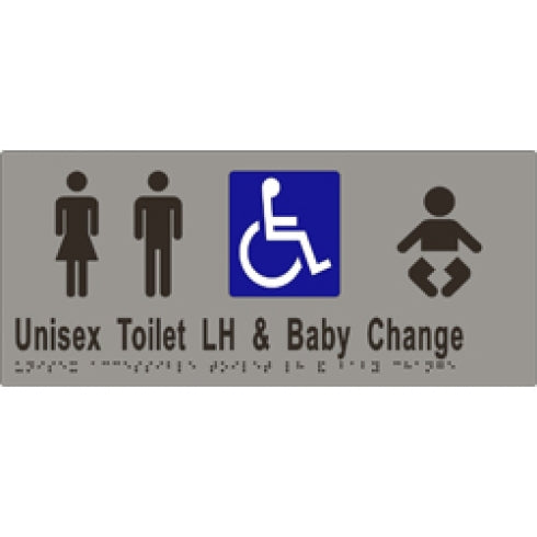 Metlam ML16285 Braille Sign Unisex Accessible Toilets LH and Baby Change
