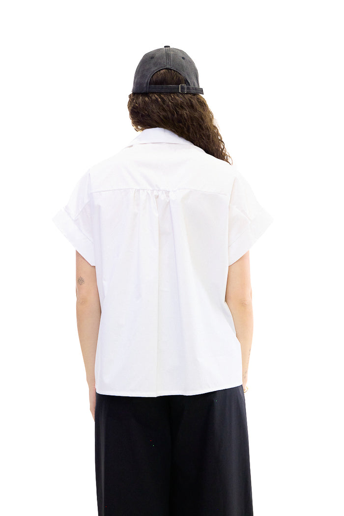 Minimal rolled sleeve pocket shirt wholesale