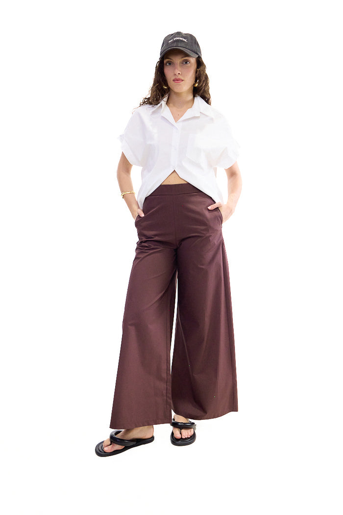 Minimal wide leg flowing trousers wholesale