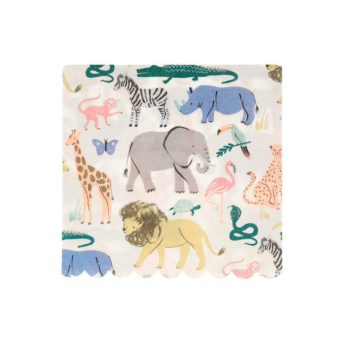 Napkins - Safari Animals - Scallop Edge - Large