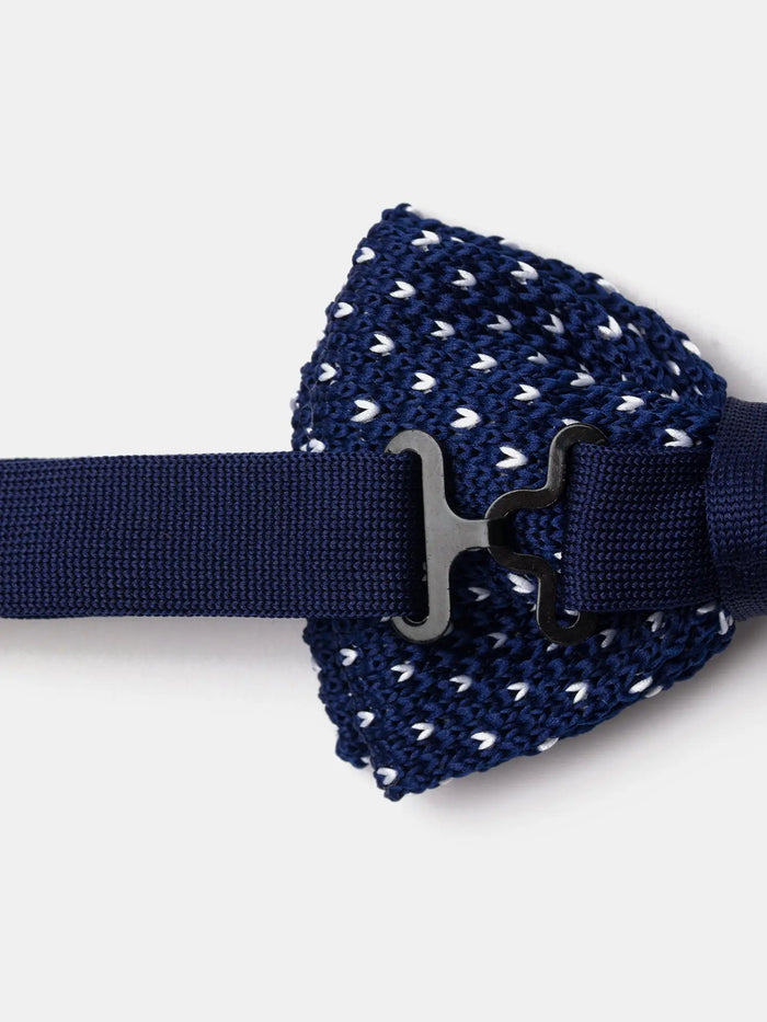 Navy Knitted Bow Tie - BRABION