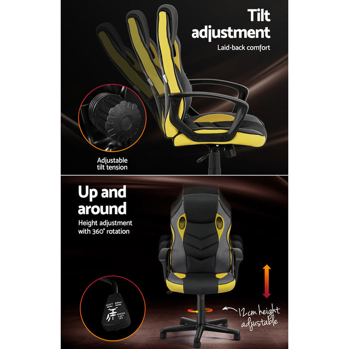 NNEDSZ Gaming Office Chair Computer Executive Racing Chairs High Back Yellow-4