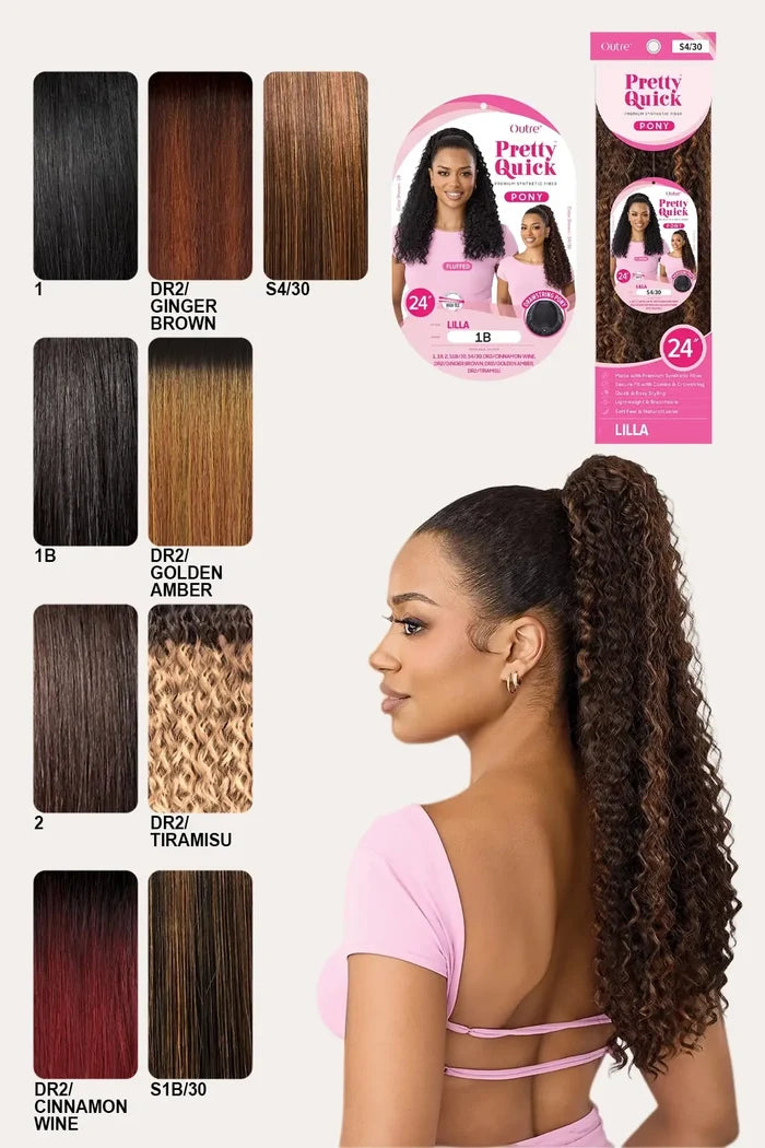 OUTRE PRETTY QUICK DRAWSTRING PONYTAIL 24" – LILLA OUTRE
