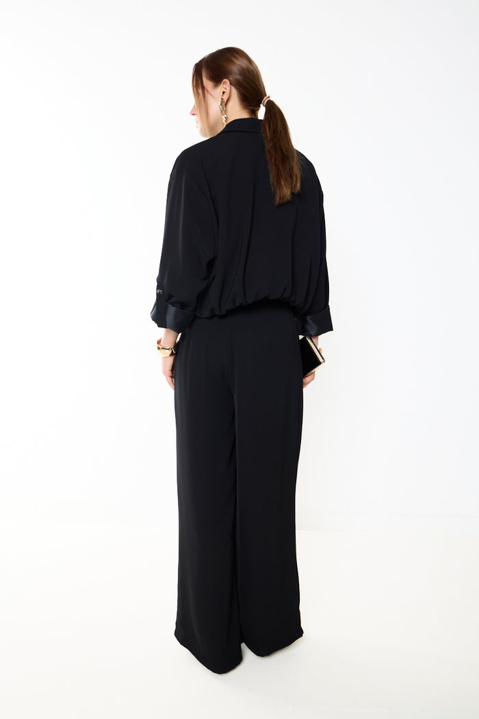 Pleated wide-leg tailored trousers wholesale
