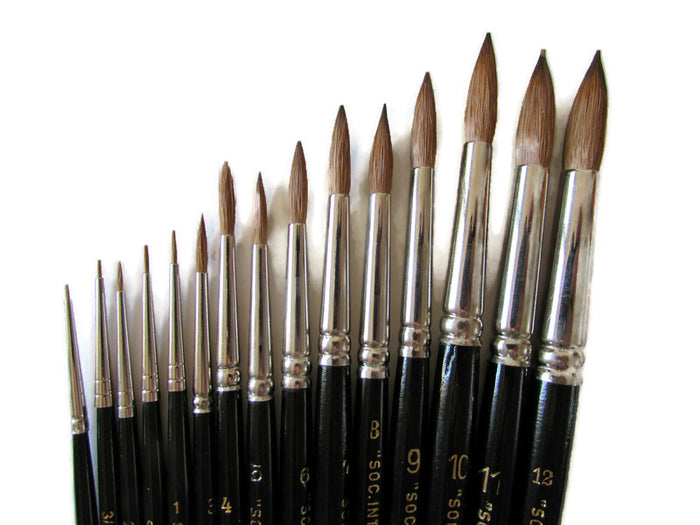 Professional Red Sable WaterColour Brush pointed round Made in Germany