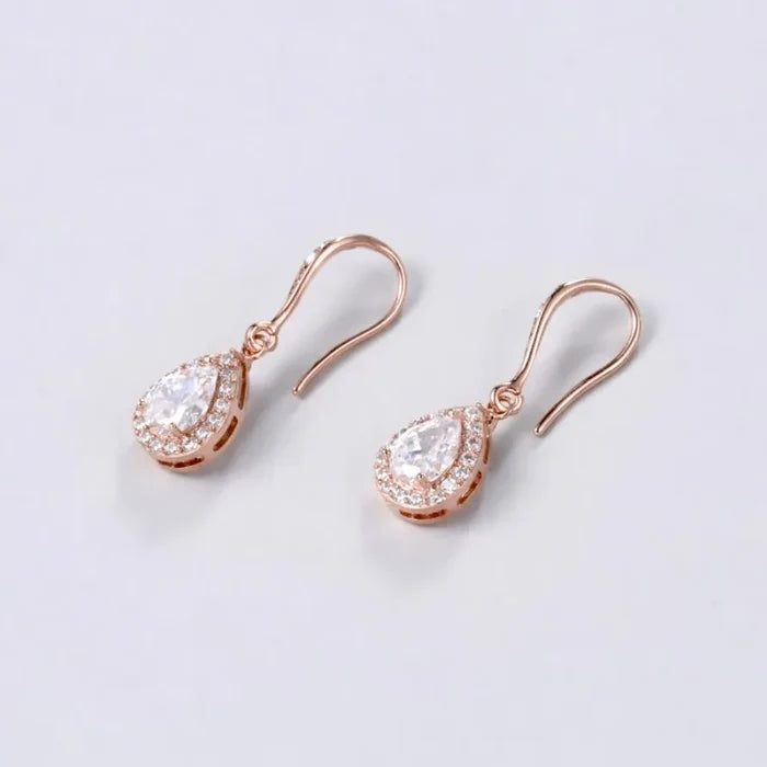 Bridal Jewelry Sets - CZ Bridal Bracelet and Earrings Set - Available in Silver, Rose Gold and Yellow Gold