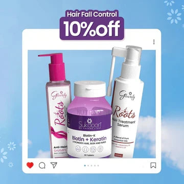 Roots Complete Hair Care Bundle (Roots Serum 120ml + BIOTIN-K + Roots Hair Refreshing Shampoo 200ml)