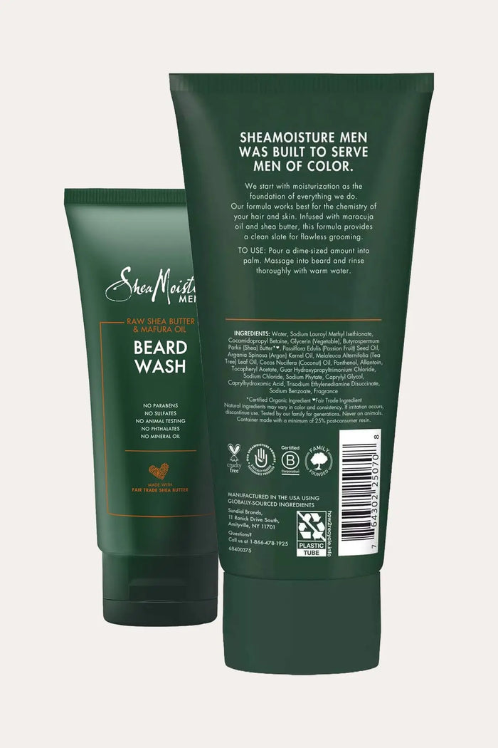 SHEA MOISTURE RAW SHEA BUTTER & MARACUJA OIL BEARD WASH 6oz SHEA MOISTURE