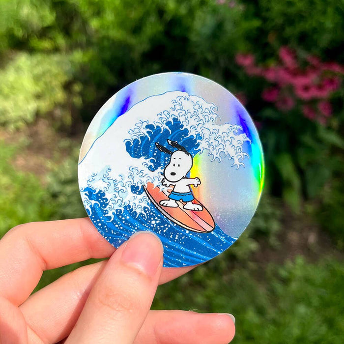 Snoopy Sticker Great Wave Holographic