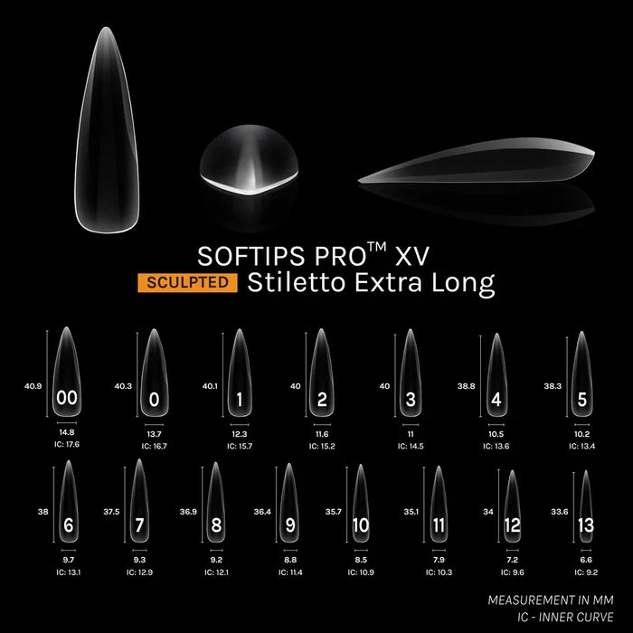 SOFGEL SOFTIPS PRO™ XV SCULPTED - STILETTO XL, 360 pcs