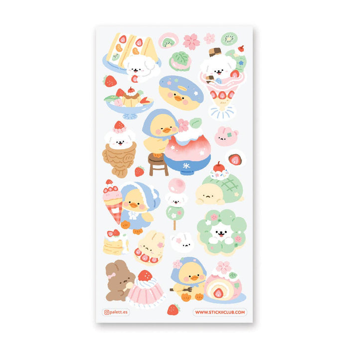 Sticker Sheet Fluffy Friends & Kawaii Treats