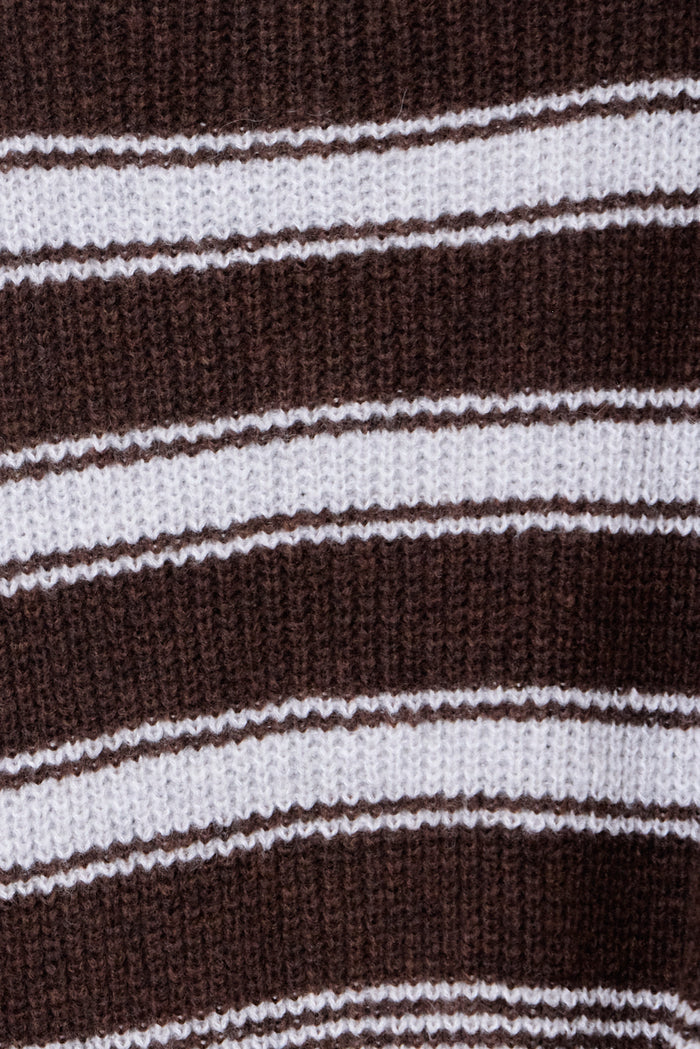 Striped half-zip stand-collar knit sweater wholesale