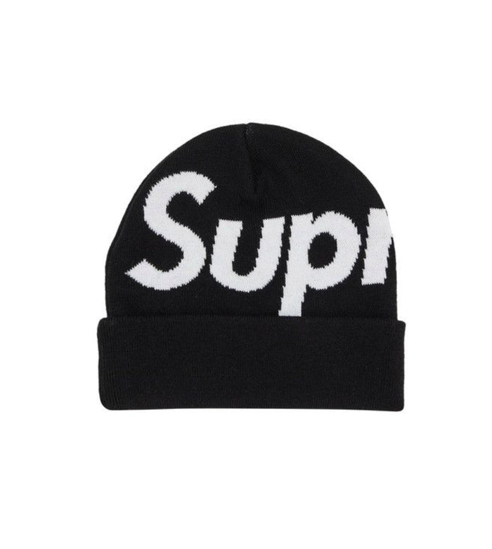 SUPREME BIG LOGO BLACK BEANIE (BRAND NEW)