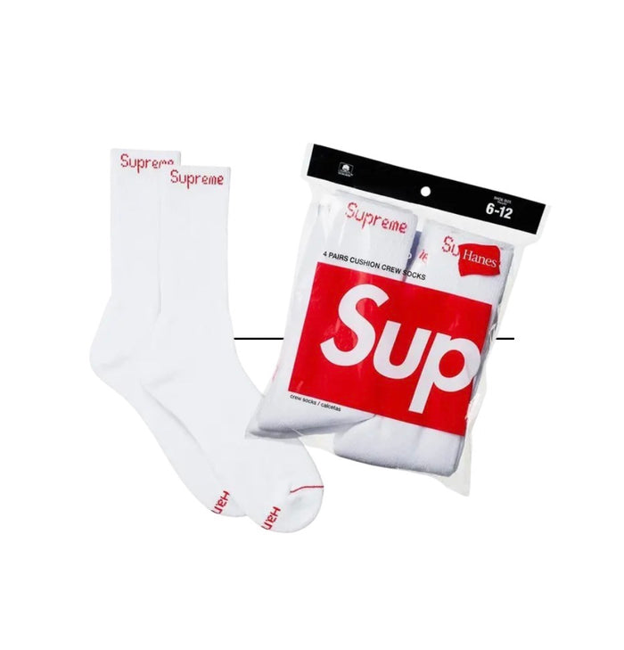 SUPREME WHITE SOCKS (PACK OF 4)