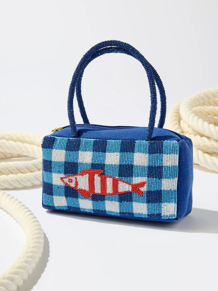 The Beaded Fish Bag-Blue