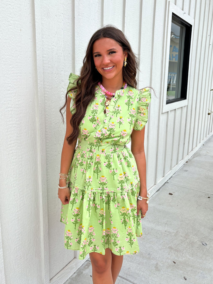The Brady Scallop Dress-Green