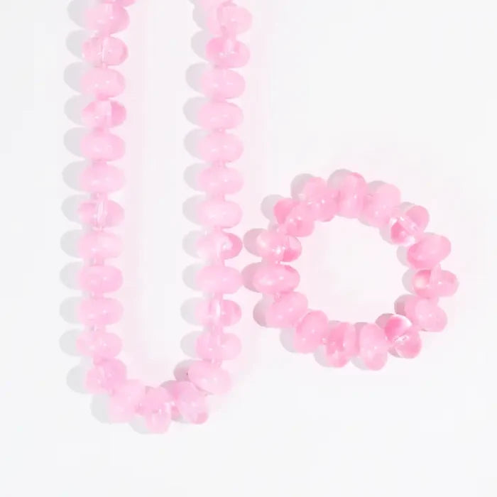 The Sugar Bead Necklace-Light Pink