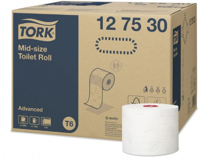 TORK T6 Mid-Size 127530 Toilet Roll Advanced