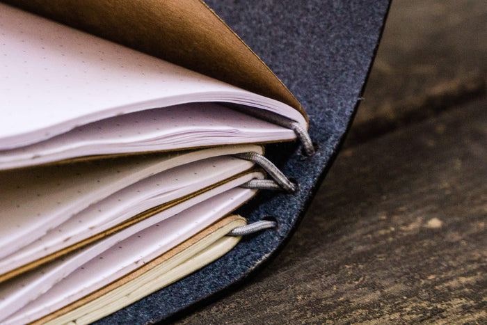 Traveler's Notebook Leather Cover - Navy Blue
