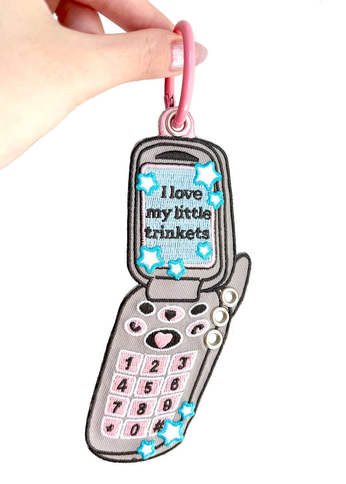 Trinket Holder Keychain Y2K Kawaii Flip Phone