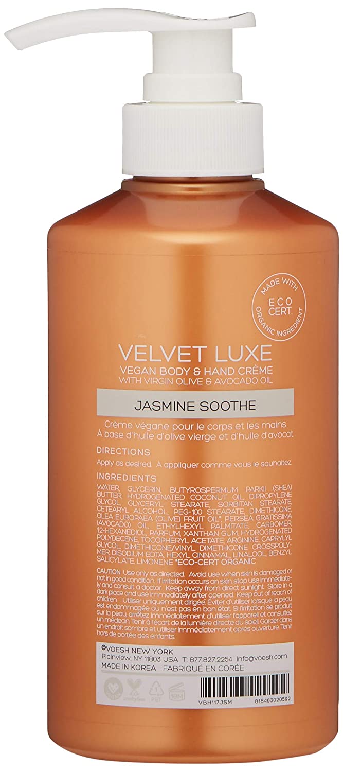 VOESH Velvet Luxe Vegan Body & Hand Creme Lotion - Jasmine Soothe 17oz