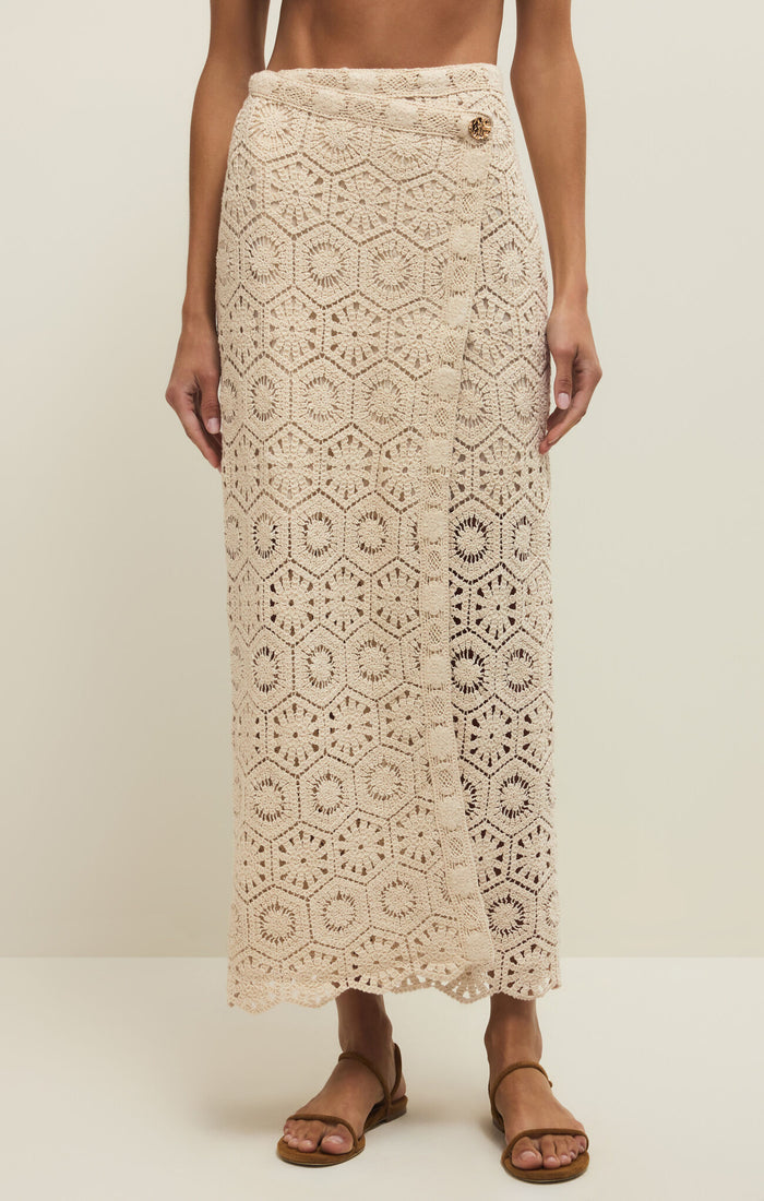 (Z Supply) The Raquel Lace Skirt-Cream